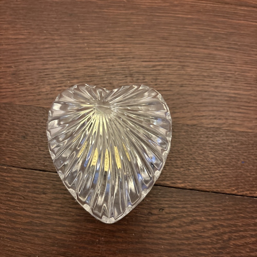 Vintage Crystal Heart Shaped Interlocking Trinket Jewlery Box RCR Made In Italy